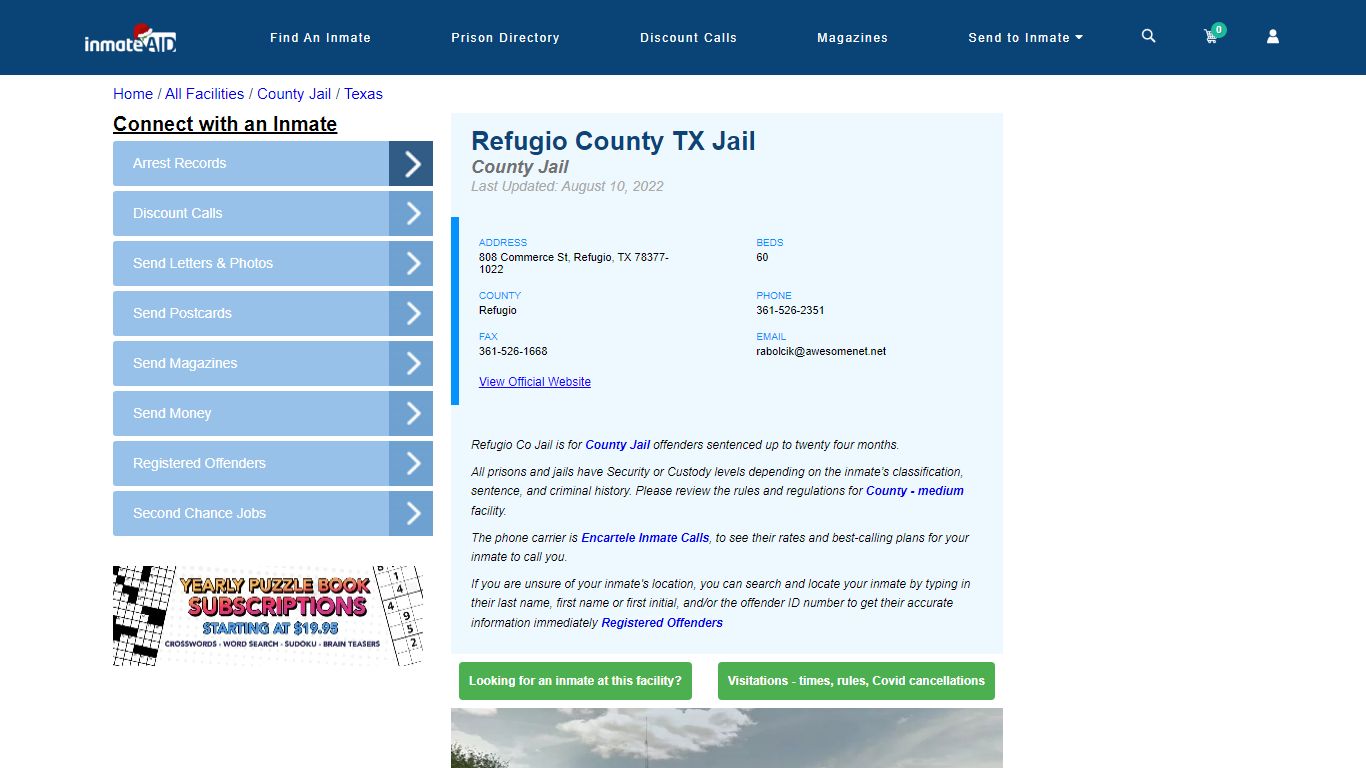Refugio County TX Jail - Inmate Locator - Refugio, TX