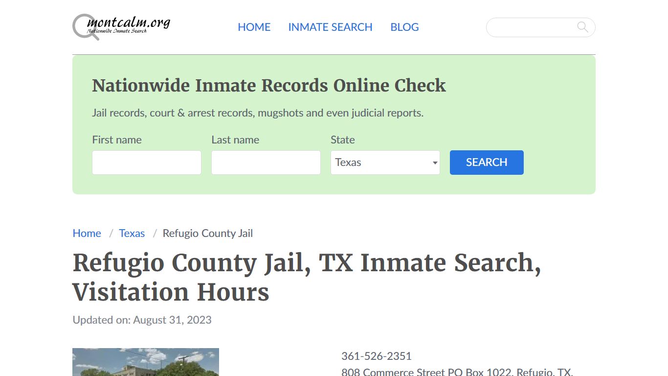 Refugio County Jail, TX Inmate Search, Visitation Hours